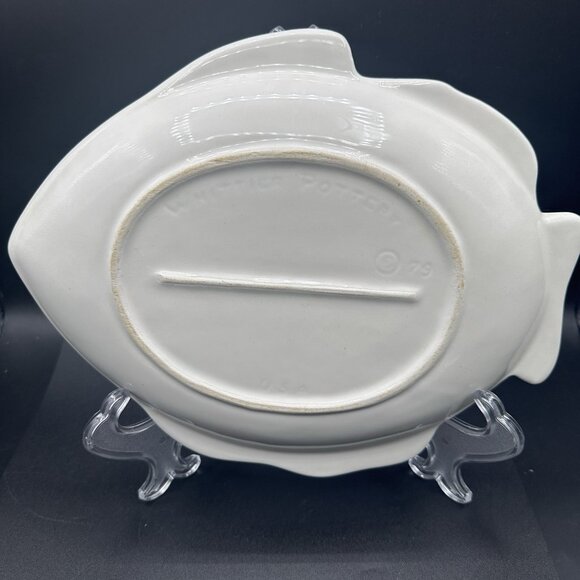 Fish Shaped Ceramic Platter Whittier Pottery USA 1979 Vintage 11in - Picture 5 of 10